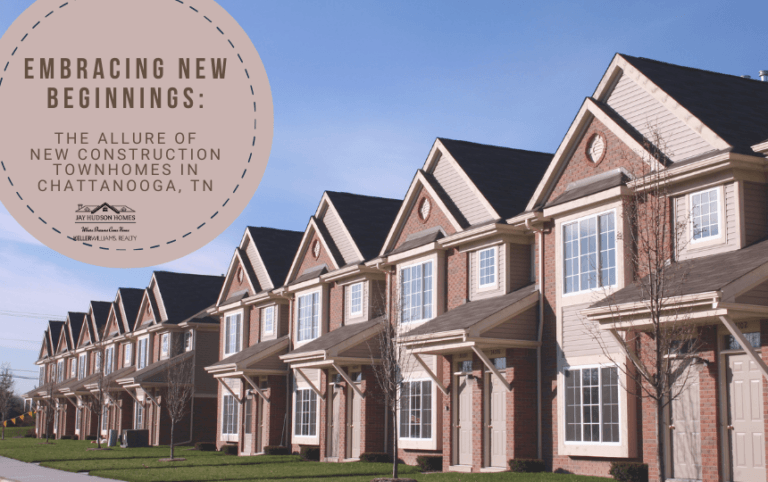 Landscaped photo of new construction townhomes