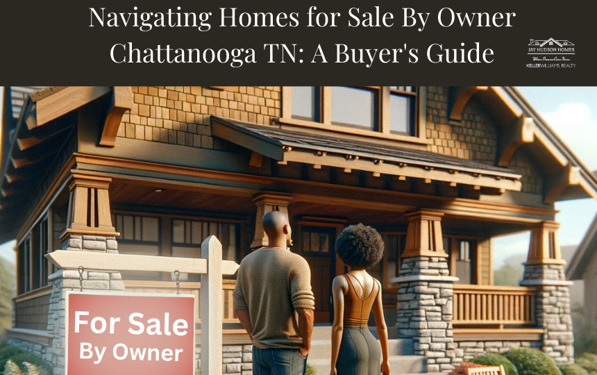 Homes for sale by owner Chattanooga Tn image includes couple looking at a brown craftsman style home.